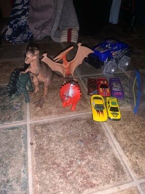 Kids toy dinosaurs and cars bundle